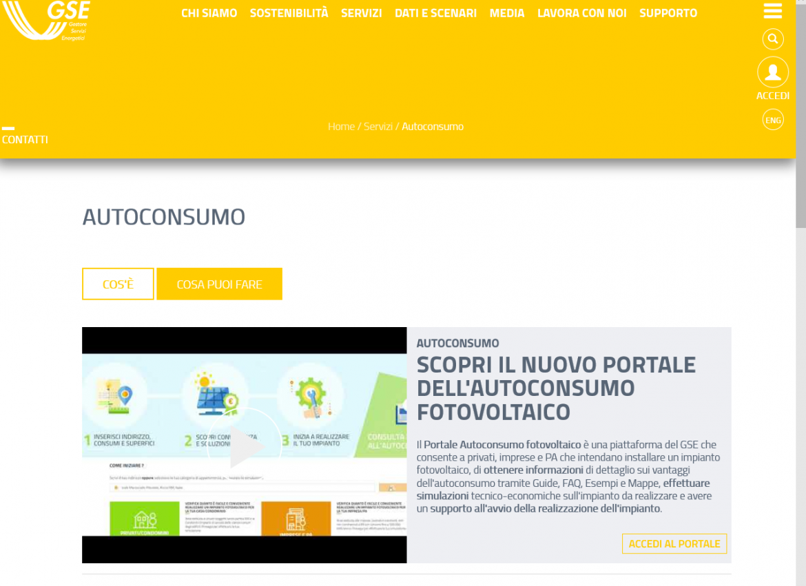 GSE: portale autoconsumo Fv, online la nuova sezione per i grandi consumatori